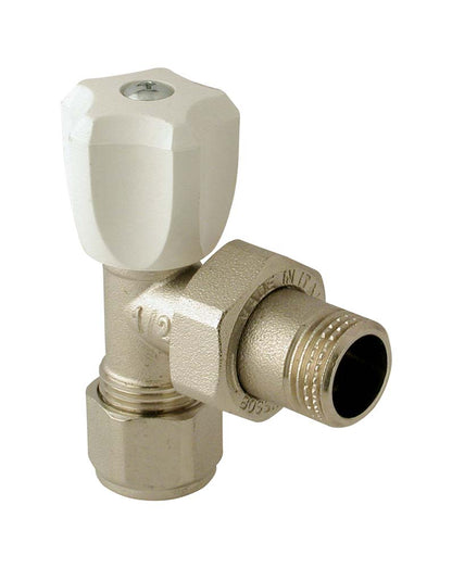 BRASS RADIATOR ANGLE VALVE WITH CONNECTION FOR MULTILAYER PIPE